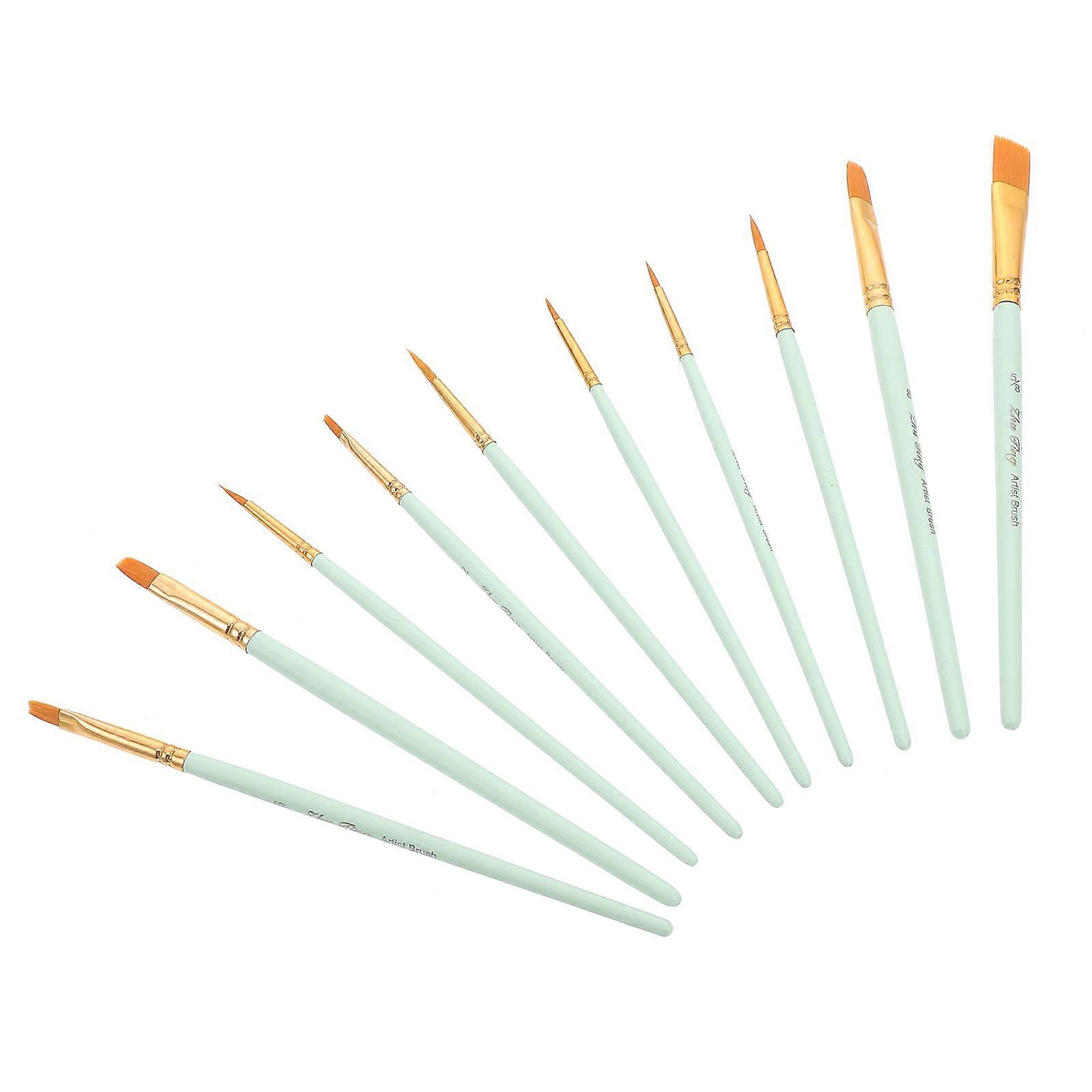 Nylon Bristle Paintbrushes Watercolor Painting Tool for Painting Use 2Sets