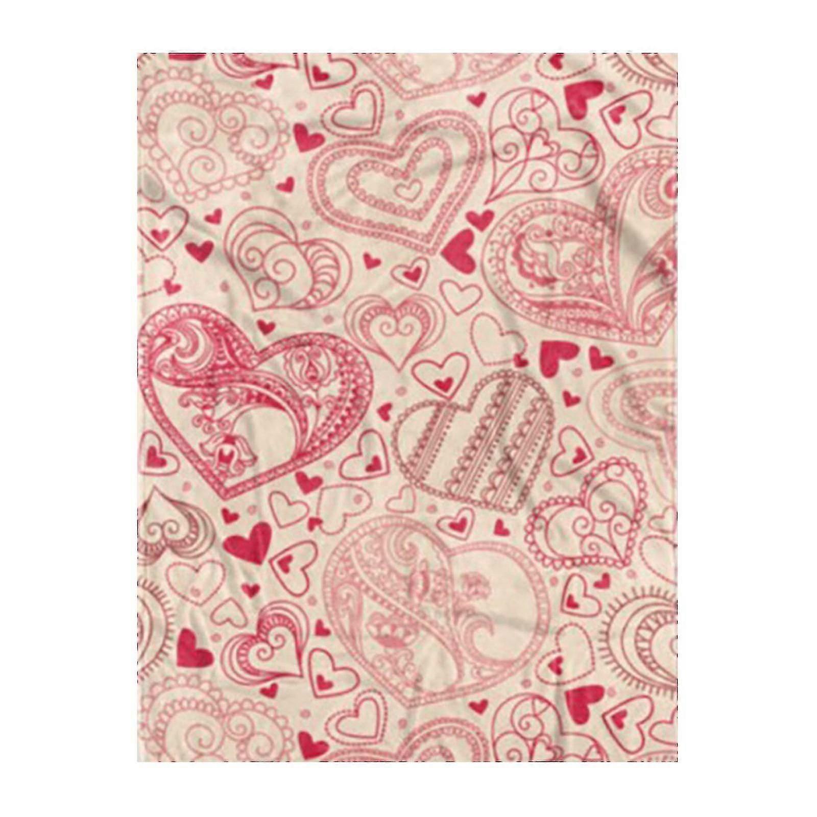 Comfortable And Heart Printed Warm Blanket