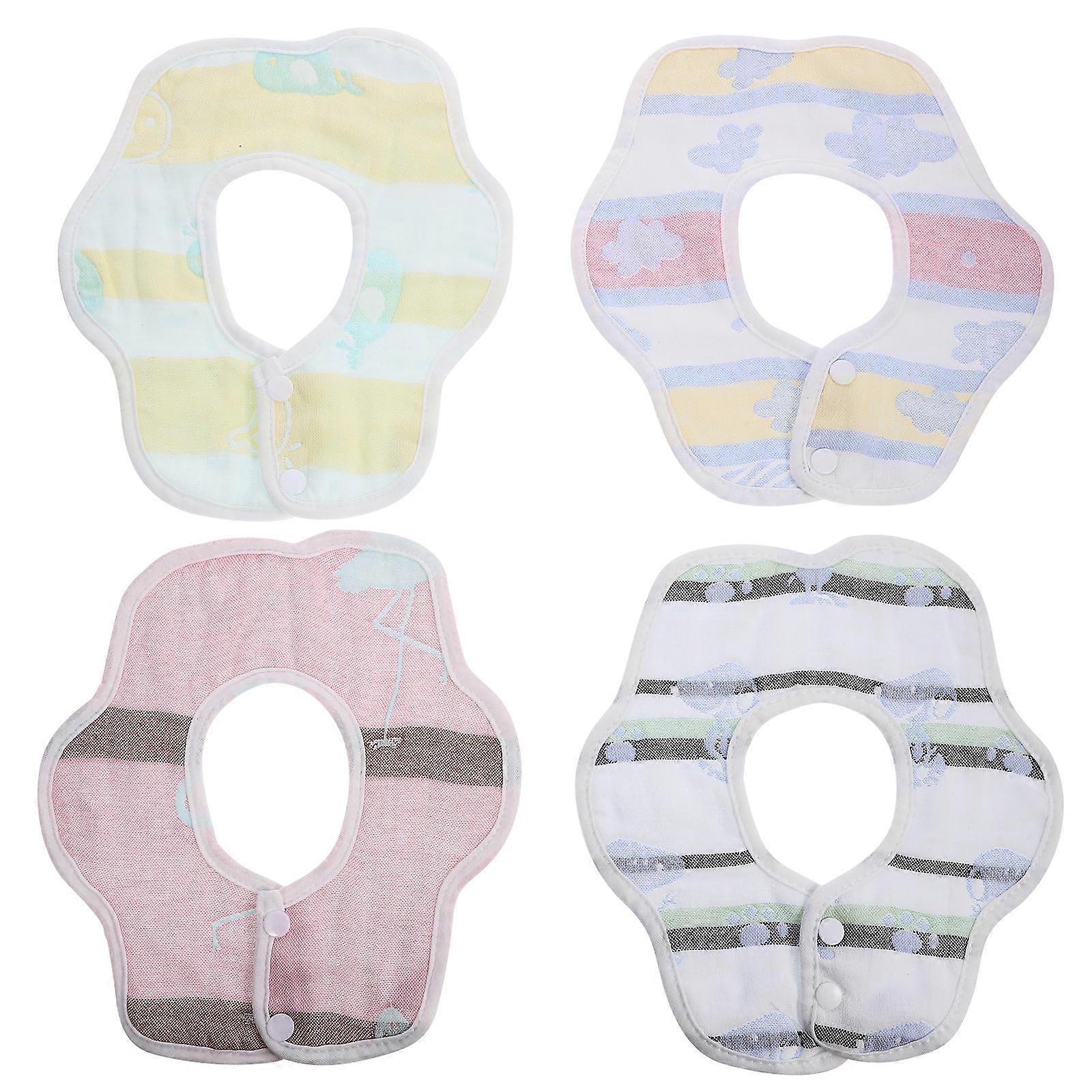 Baby Drool Towel Gauze Made for Infant Absorption 4Pcs Assorted Colors