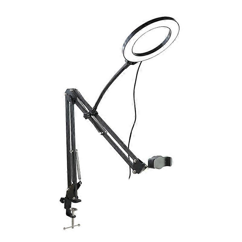 Overhead Tripod for Phone with Ring Light Desktop Cellphone Bracket for Video Shooting Table Mobile Mount for Filming Recording