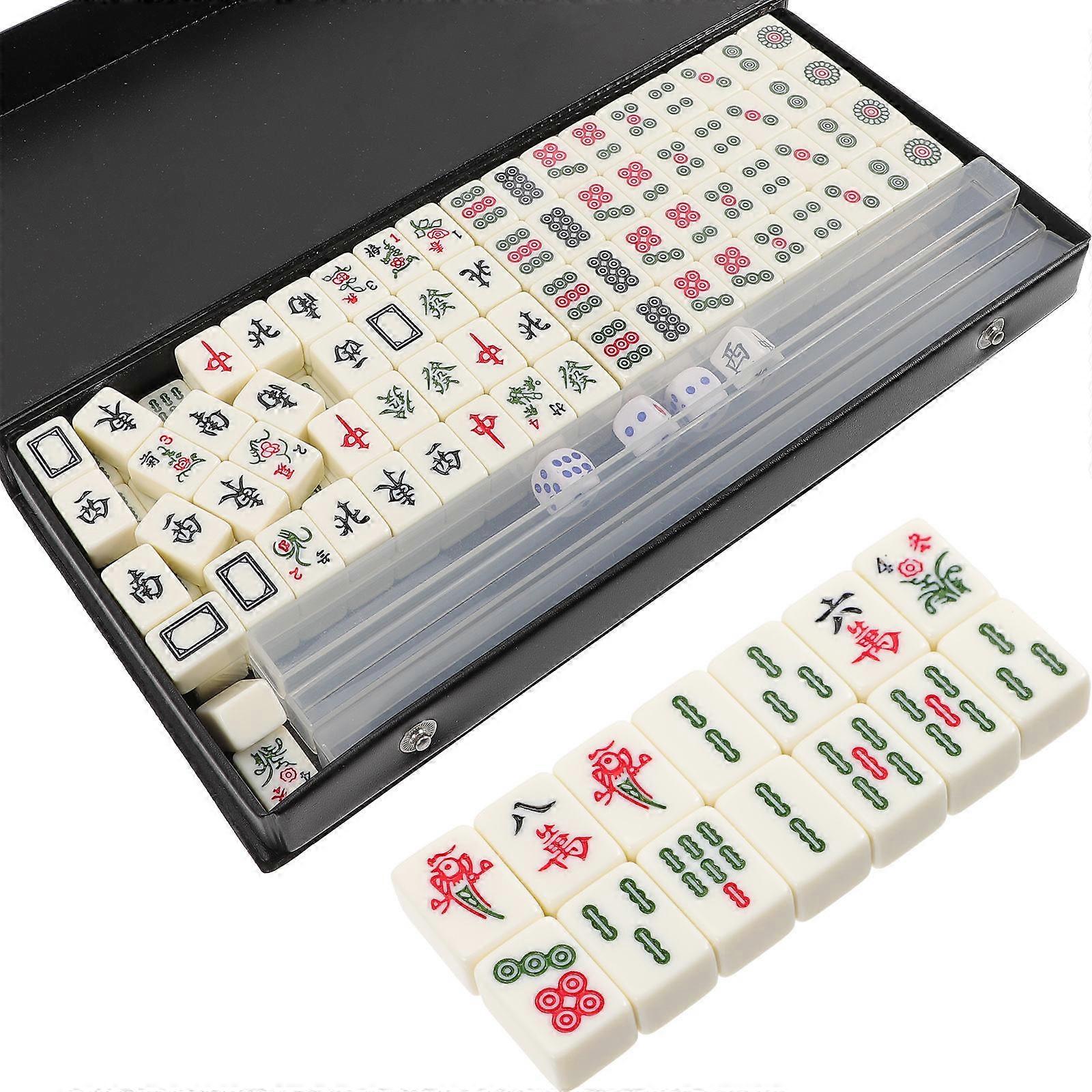 Mini Mahjong Kit Chinese Mahjong Set for Outdoor Use 1Set Portable