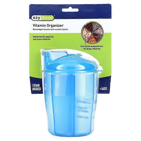 Ezy Dose, Vitamin Organizer with Labels, Blue, 1 Count