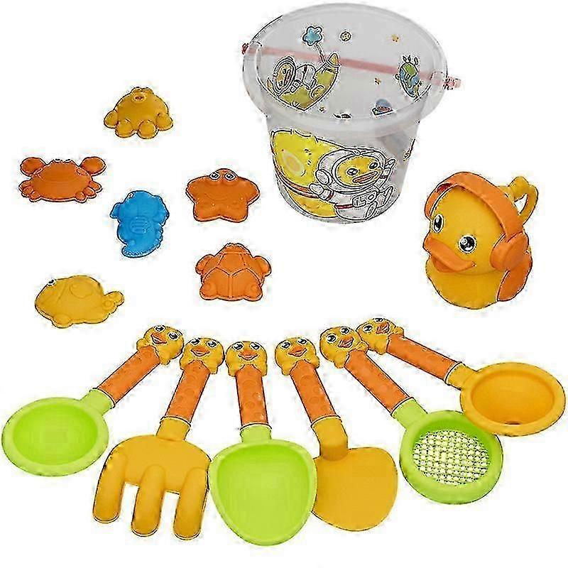 スペースダックキッズビーチおもちゃセット、砂ショベルとバケツ付き