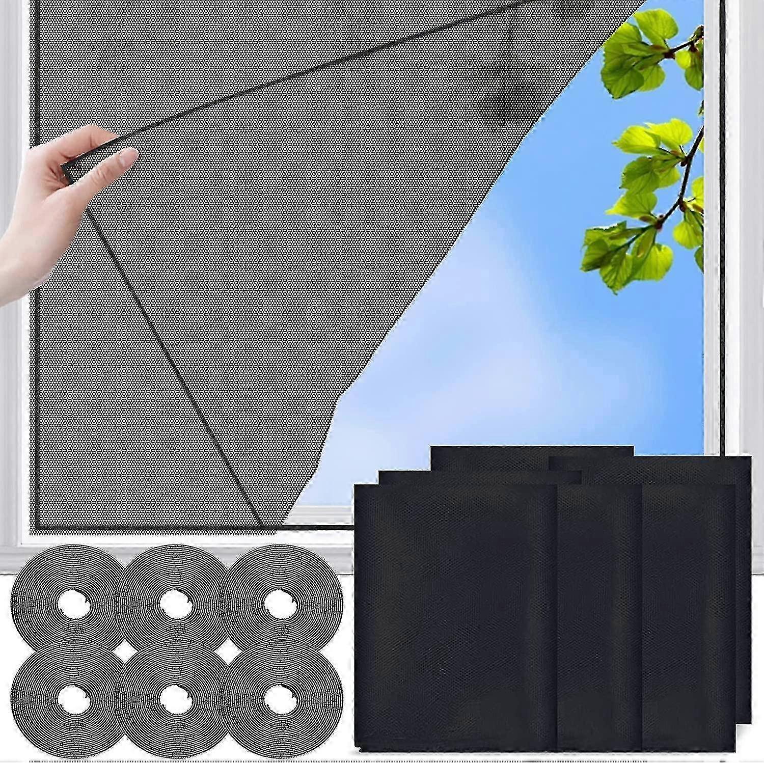 Pack Of 6 Diy Self-adhesive Window Screen 25-26