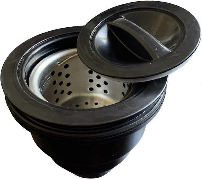 Black Shampoo Sink Drain with Removable Hair Trap Basket