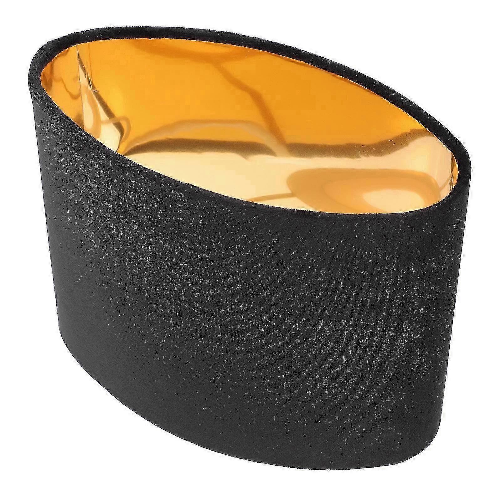 Black Oval Lampshade for Table Lamp, Easy Installation, 23x12x18.5cm, 1-Pack