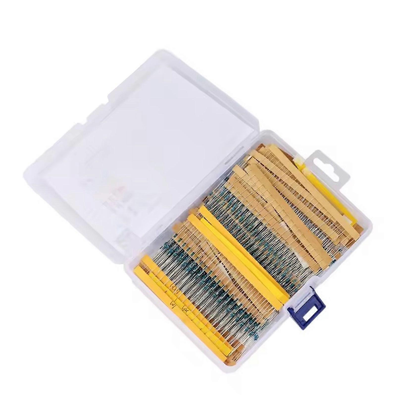 2600pcs Resistor Assortment Set 130 Value Resistance Set 1/8W 0.25W Film Resistor with Storage Box Electronic Component Multicolor