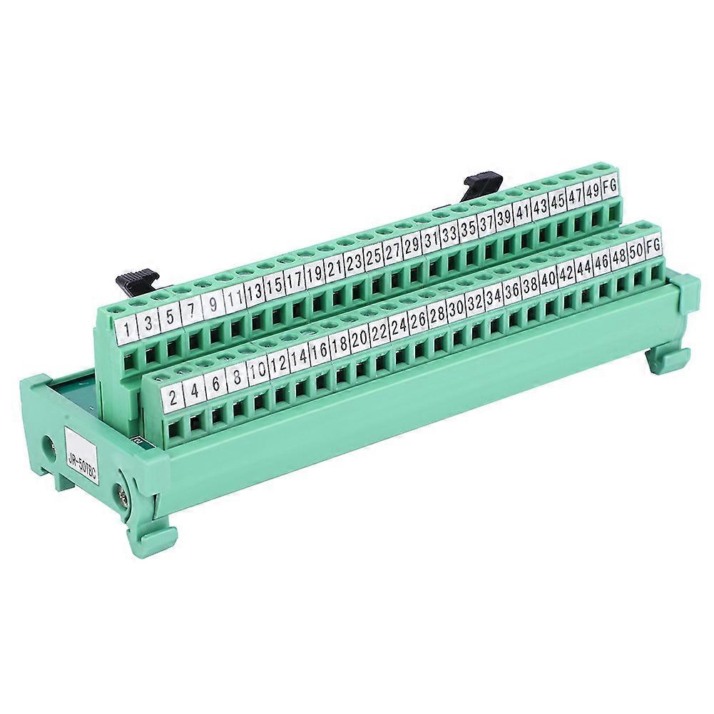 IDC-50P PLC Breakout Board Terminal Block Connector 35mm DIN Rail Mount