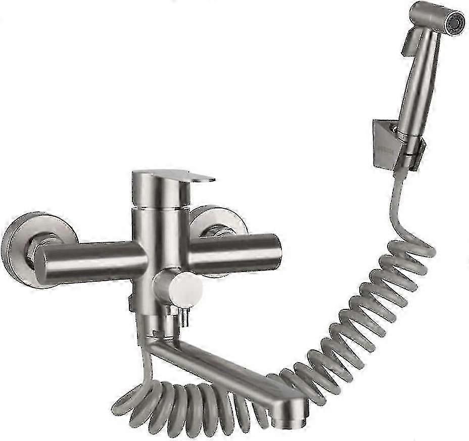 Single Handle Rotatable Faucet for Kitchen Sink with Spray Gun