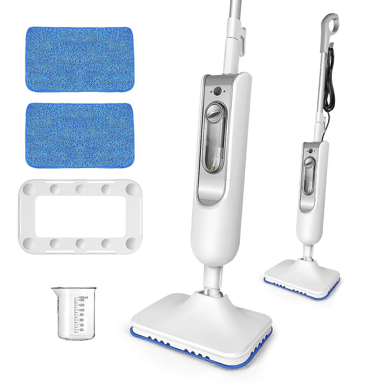 1500W Steam Mop Cleaner 2Speed Portable Handheld Floor Steamer Wide Rotation Mop Head 400ml Tank 16Ft Cord