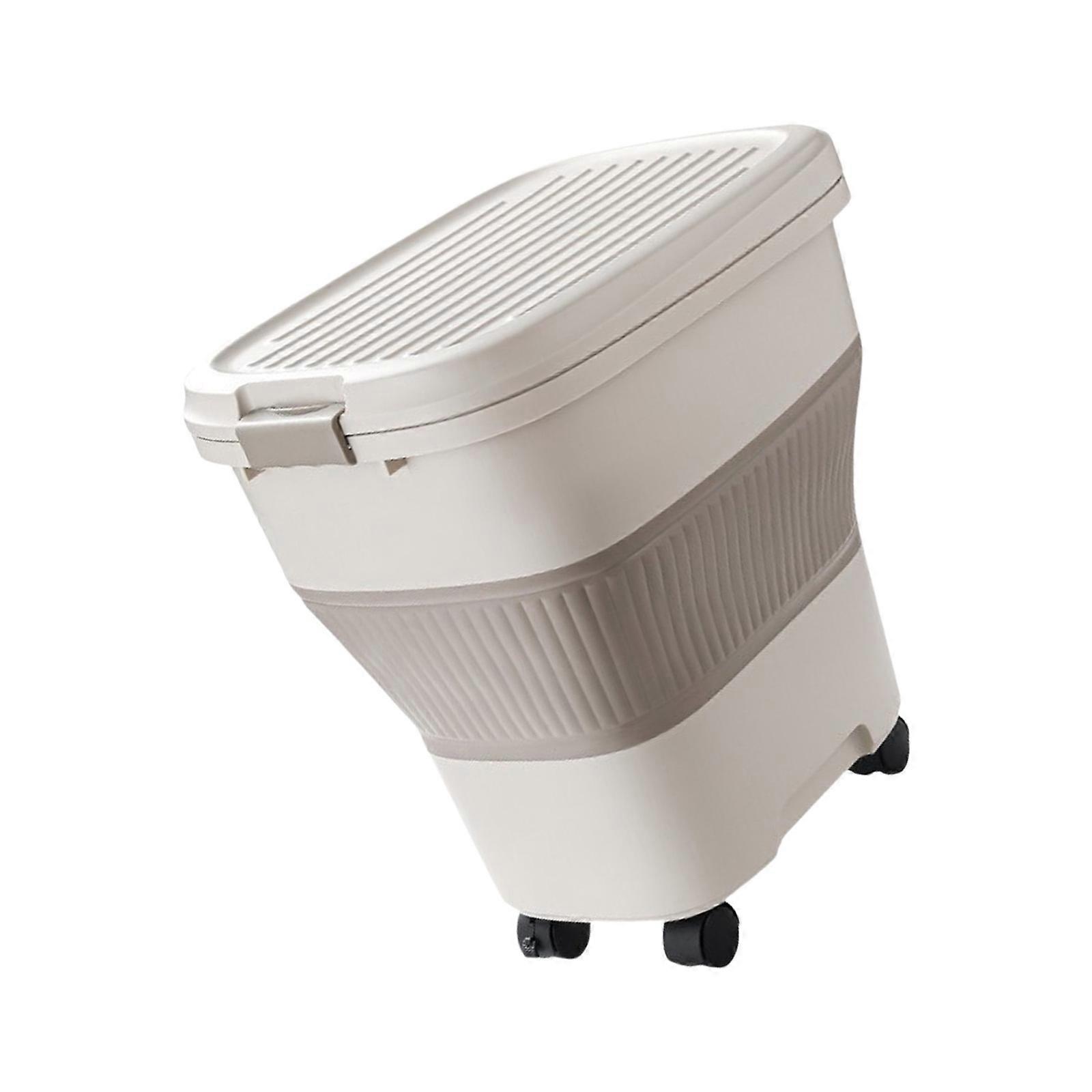 Convenient Food Storage Container Foldable Sealed Sealing Box with Lid Practical Dog Snacks Organizer Kitchenwares  White