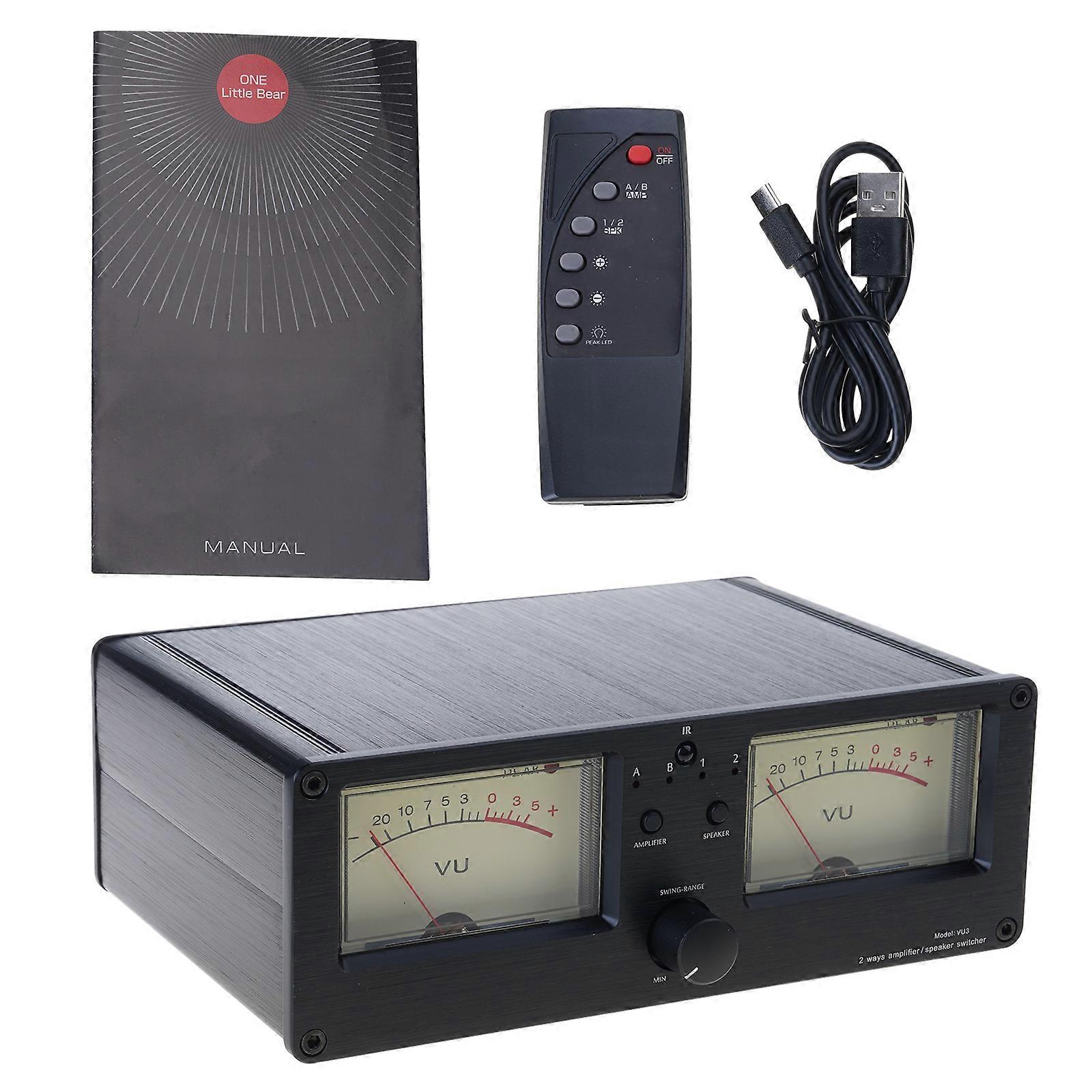 Speaker Amplifier Switcher Amplifier Speaker 2 In 2 Out Double Analog Meter Sound Switcher With Panel Display Multicolor