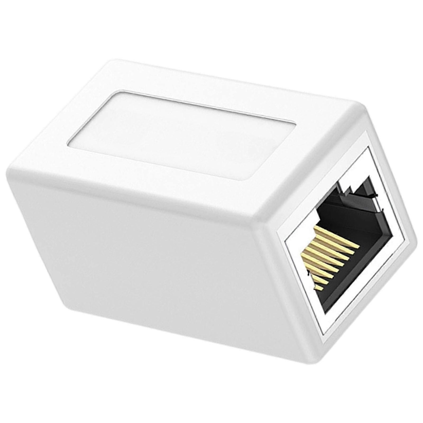 RJ45 Connector Networking Ethernet Extender Extension for Cat6 Ethernet Cord Adapter Gigabit Female to Female Coupler  White