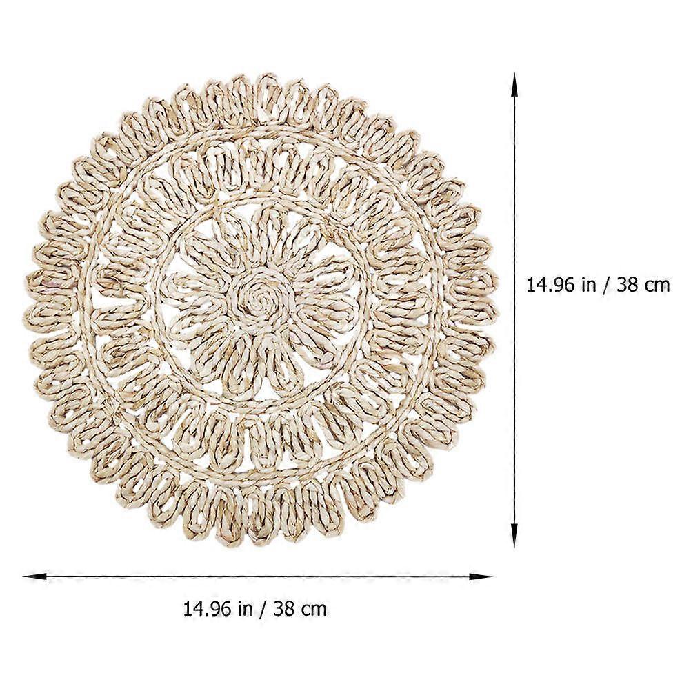 Corn Husk Weave Placemat Hot Insulation Pad for Kitchen Use