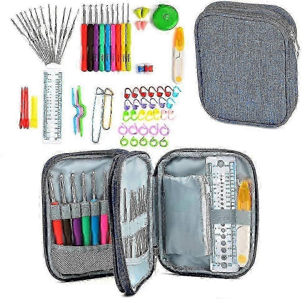 Háčkované sady Háčkování Měkká rukojeť Pletací nástroj Příslušenství 72 ks