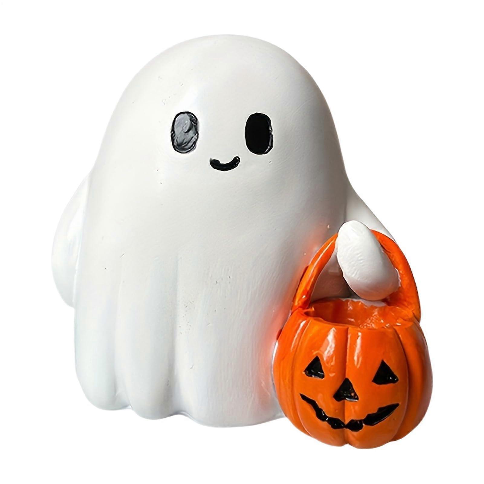 Pumpkin Ghost Lamp LED Table Light Halloween Decorative Figurine Study Corner Nightstand Decor