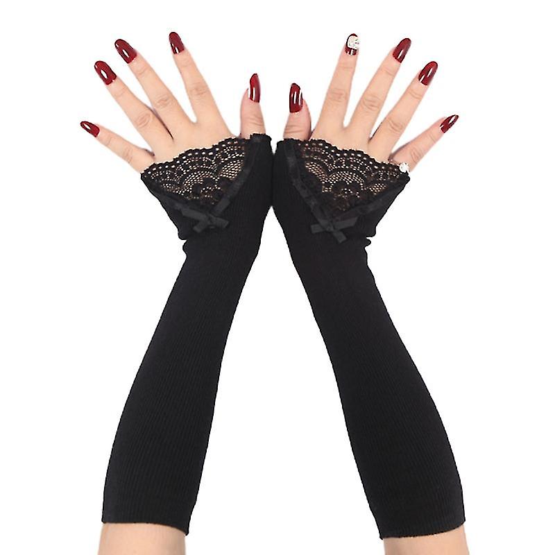 Kvinnor Vinter Ribbed Sticka ArmVärmare