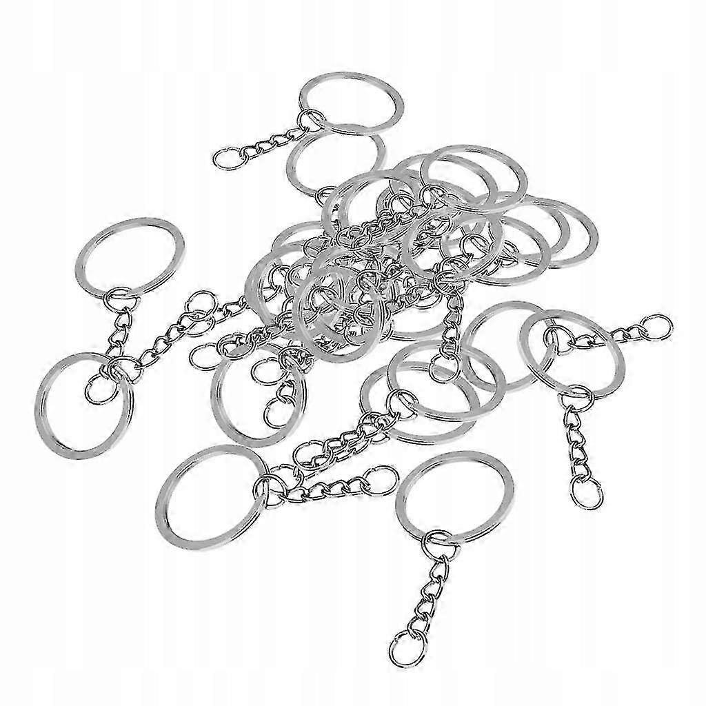 20x Split Key Ring With Chain And