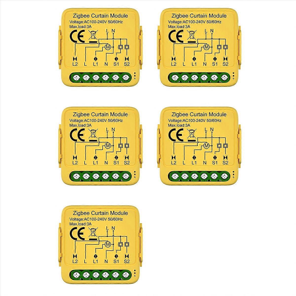 5X Tuya Smart Zigbee Curtain Switch Module Connected Roller Shutters Blind Motor Smart Life APP Work