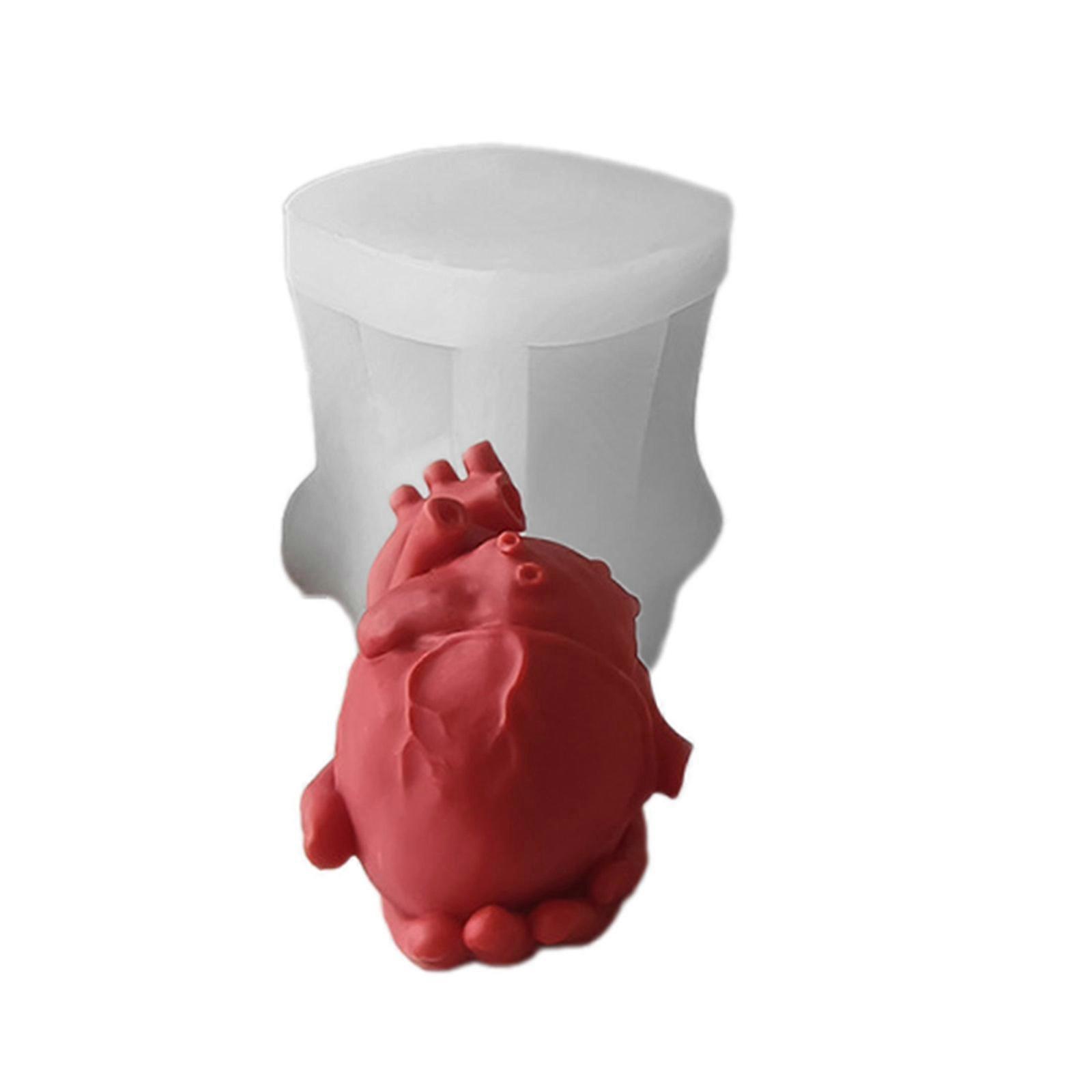 3D Simulated Heart Candle Molds for Making Candle Soap Chocolate, Simulated Heart Shaped Resin Molds Multicolor