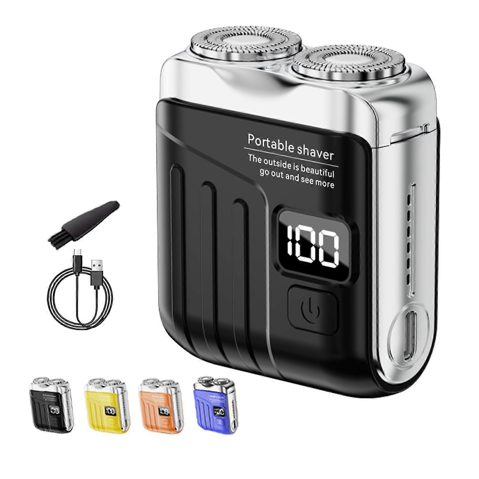 Electric Shaver with LED Display Dual Head USB Rechargeable Razor for Men Travel Home Black