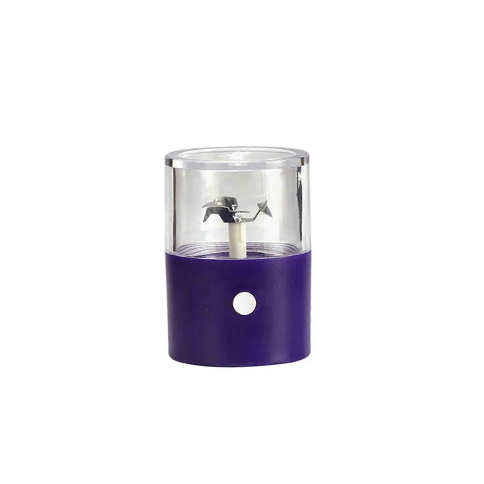USB Rechargeable Electric Herb Grinder with Precision Particle Control and Acrylic Visible Chamber Purple