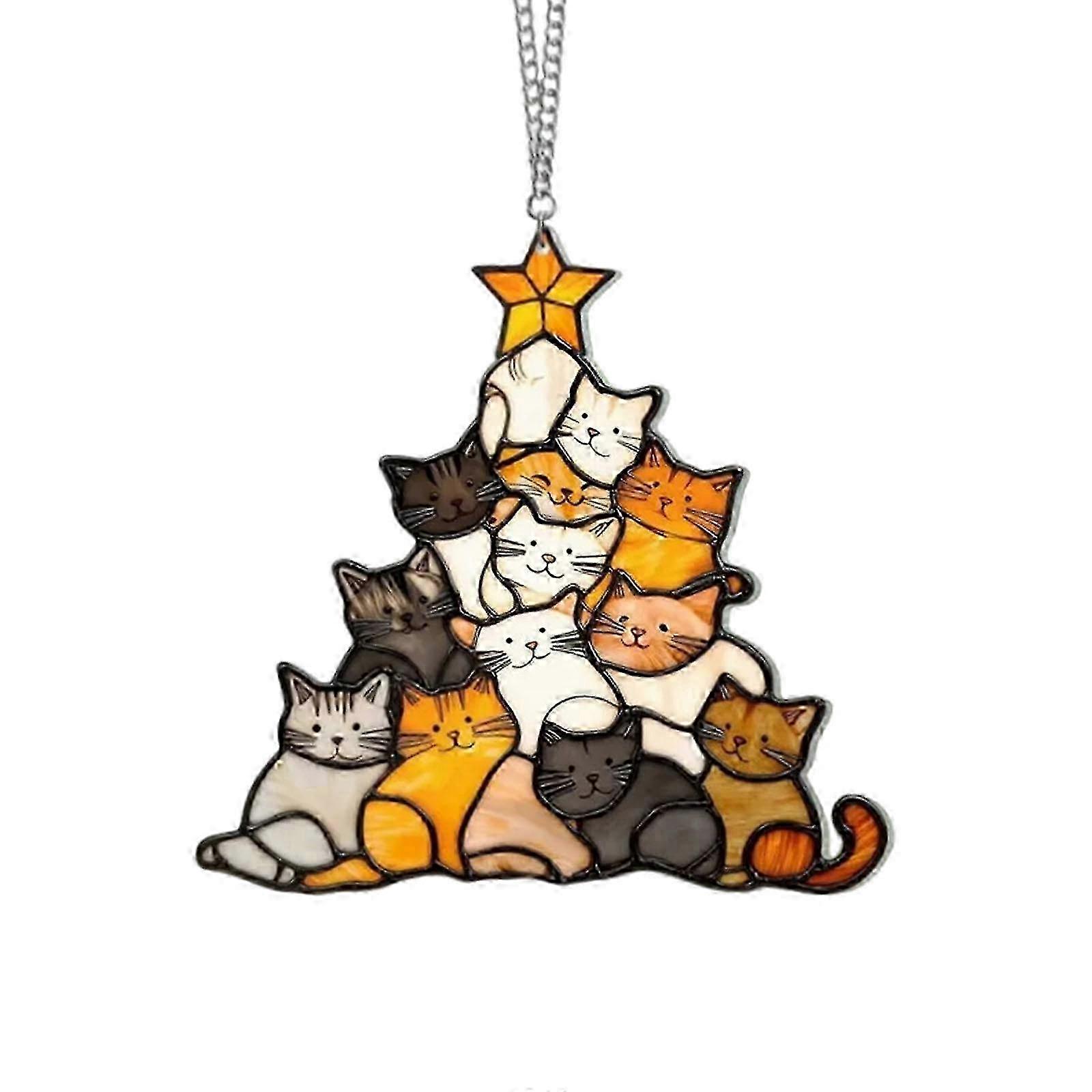Advent Calendar for Cat Lovers with Christmas Tree Sun Catcher