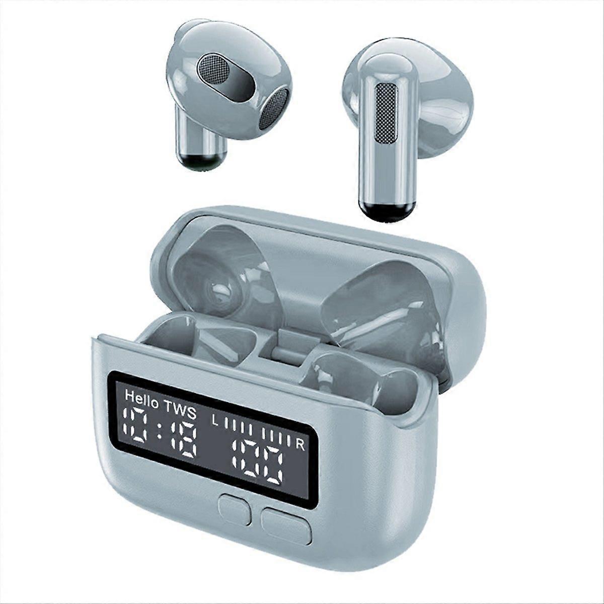 Portable Creative Clock TWS Wireless Bluetooth Earphones-Gray