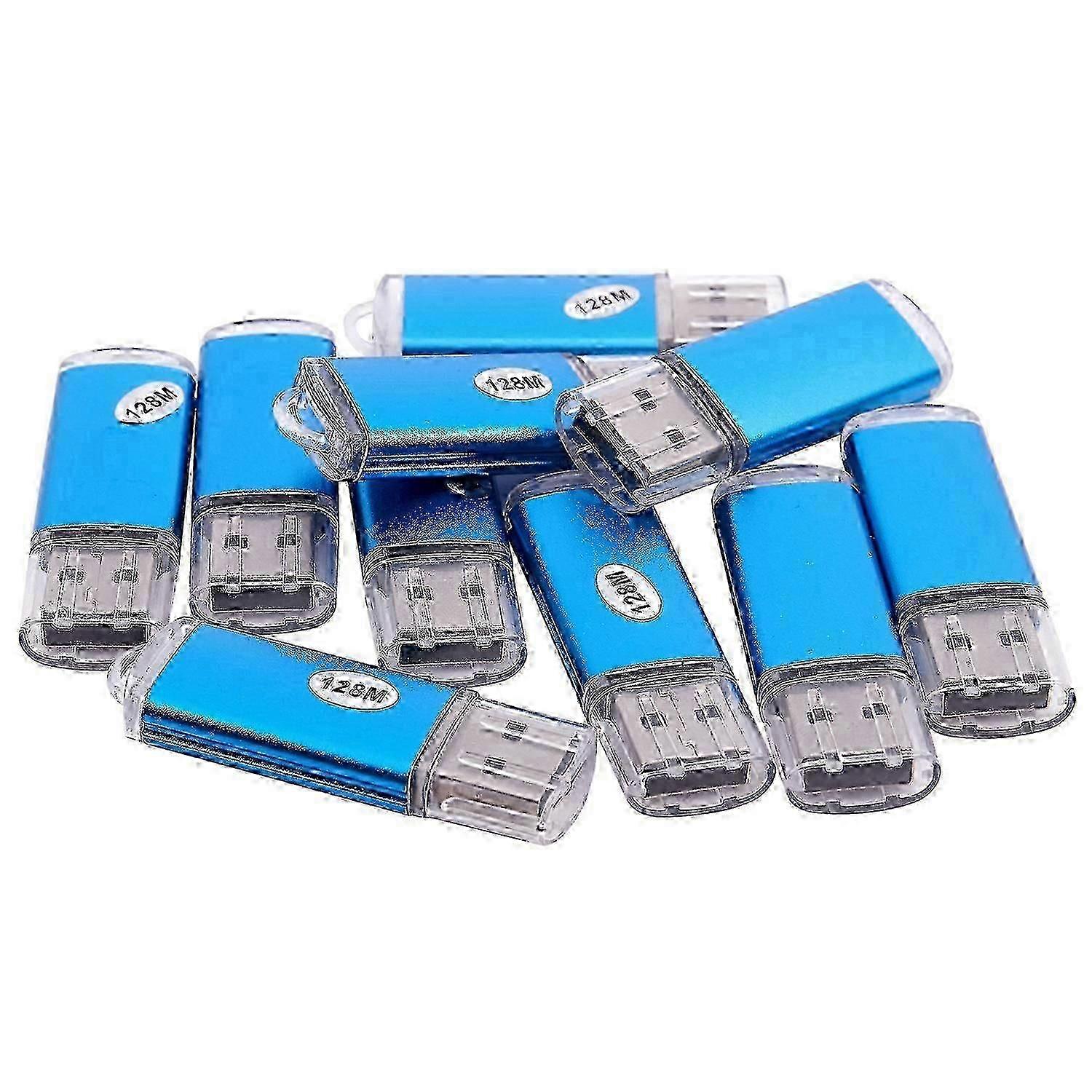 10 x USB 2.0 Stick 128MB Memory Stick Geschenk Blau
