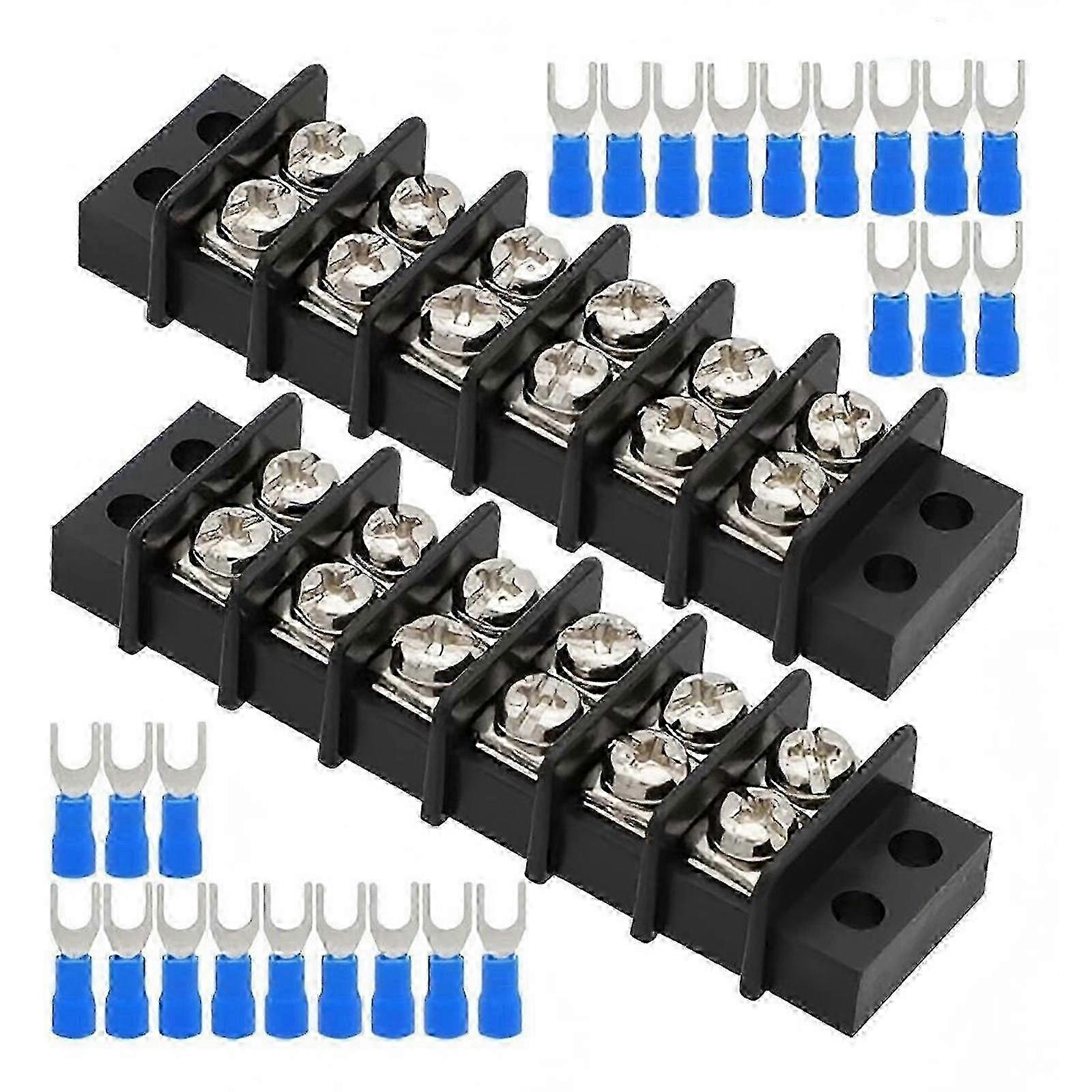 2pcs Double Row Screw Terminal Blocks 2-12 Positions For Safe Wiring In Home And Industrial Equipment w