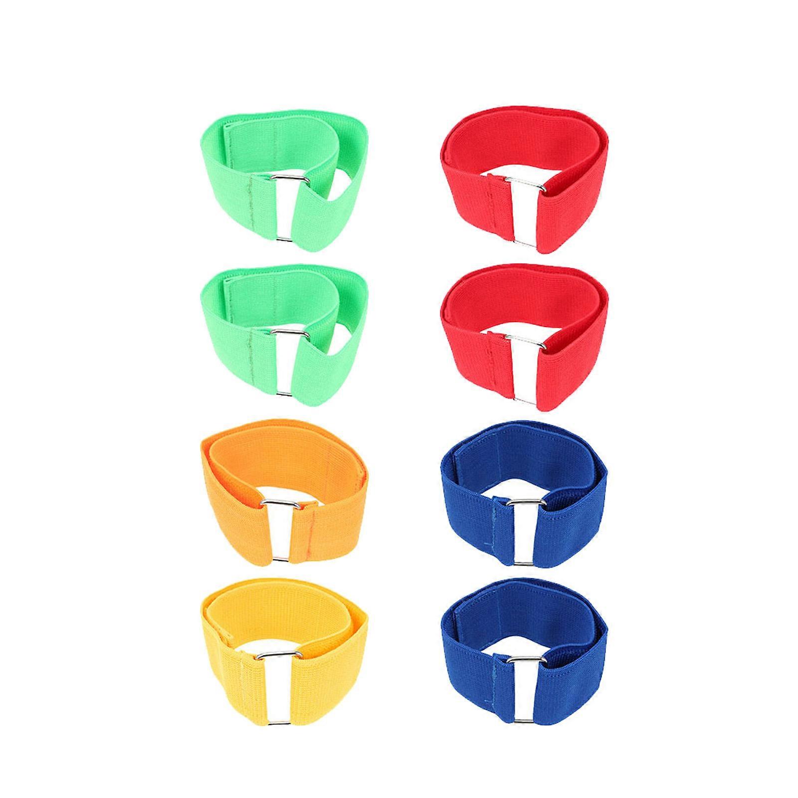 8PCS Three-legged Race Band Ankle Strap Stretchy Leg Wrapping Game Band Leggings Running Game Strap for Party Random Color