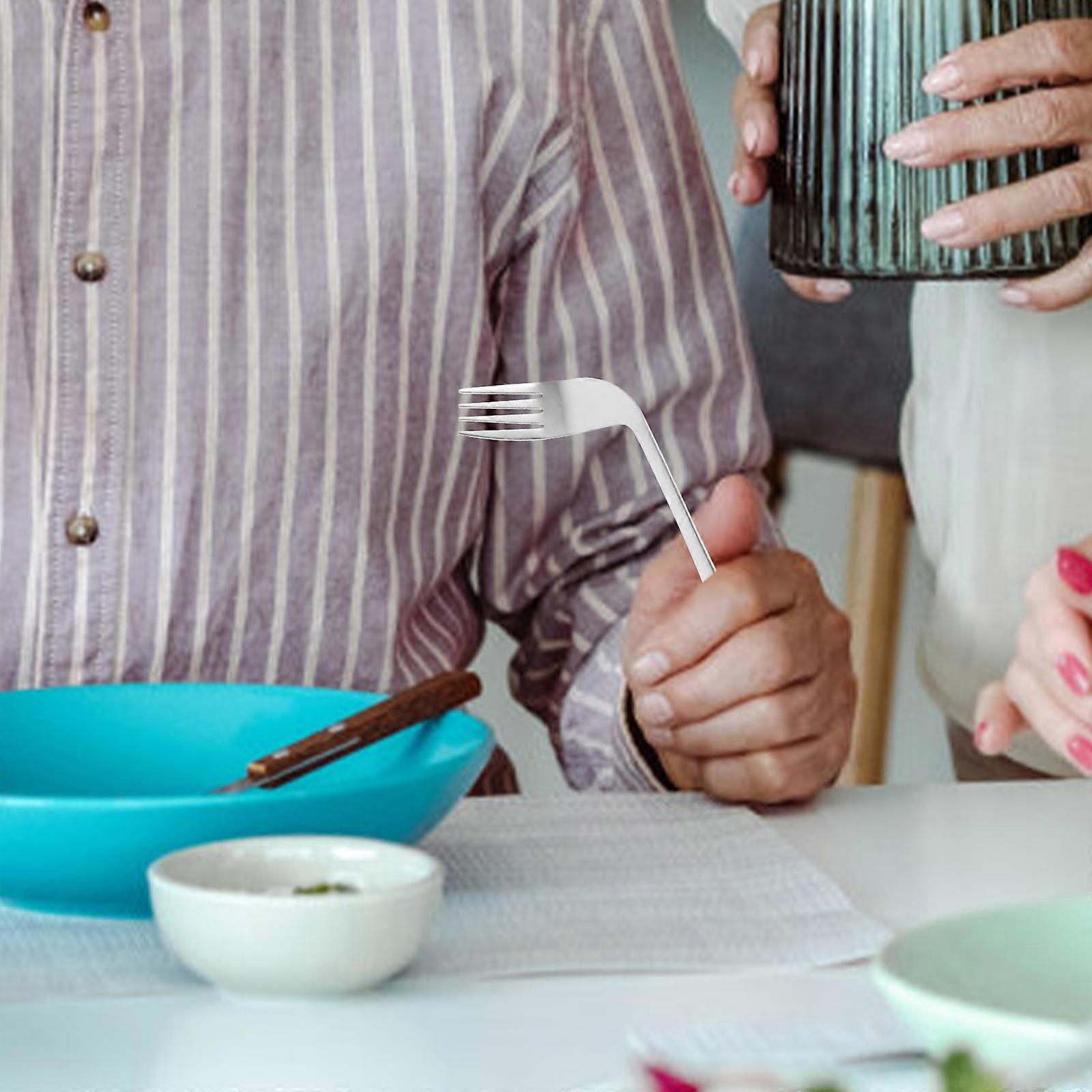Left-hand Angled Fork Lightweight Ergonomic Fork Eating Feeding Fork Assist Tableware