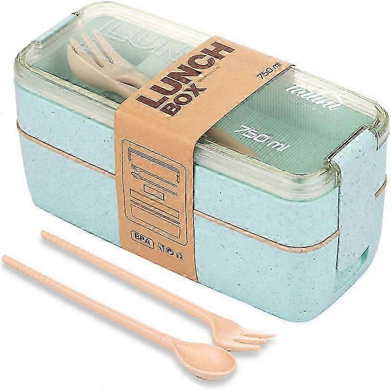 Kids Lunch Box with Chopsticks, Leakproof Bento Container Microwave Safe