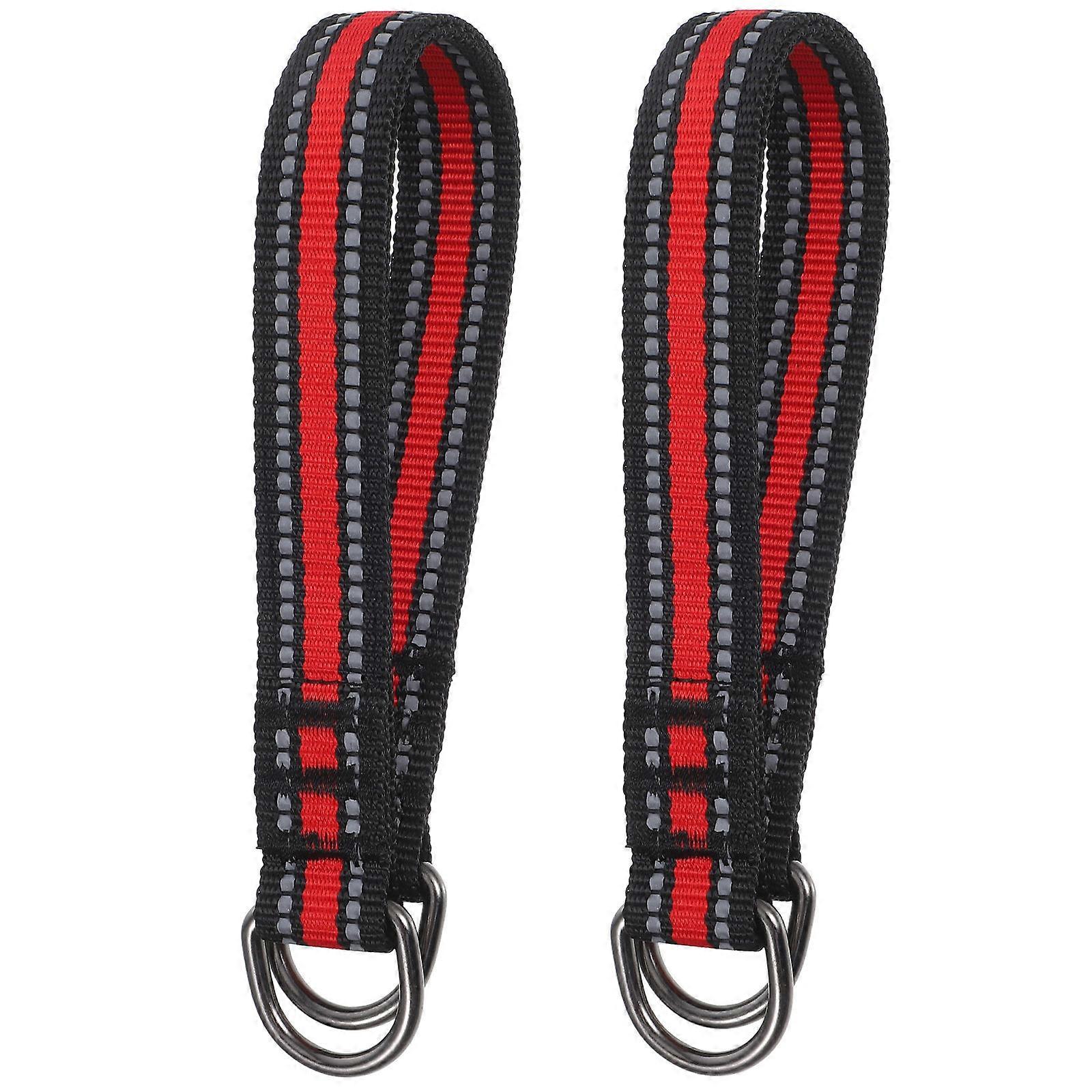 Hammock Chair Strap Adjustable Swing Seat Hanging Strap 2Pcs Red Durable