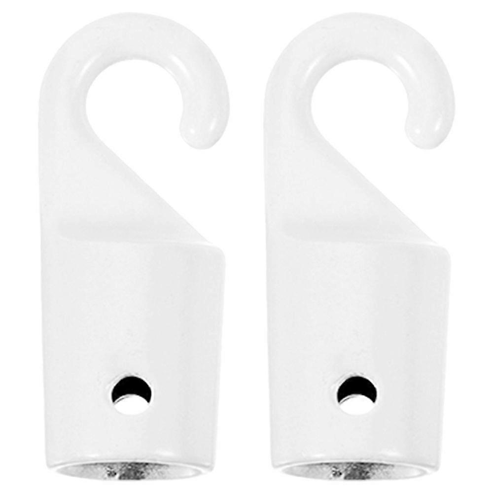White Curtain Wand Hook for Blind Rod Control 2Pcs Metal Replacement