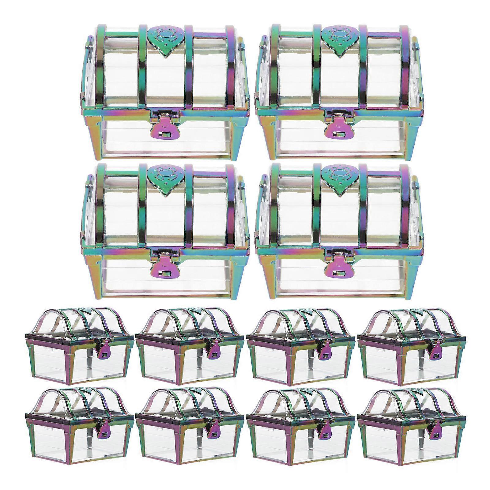 Treasure Chest Candy Box Pirate Keepsake for Home Use 12Pcs Black Plastic