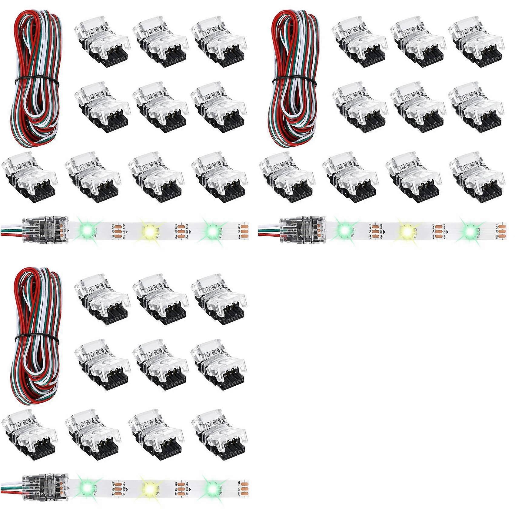 33 Pieces Tunable 3 Pin LED Strip Connectors 10mm LED Strip Light Connectors LED Strip Connector Terminal for WS2811