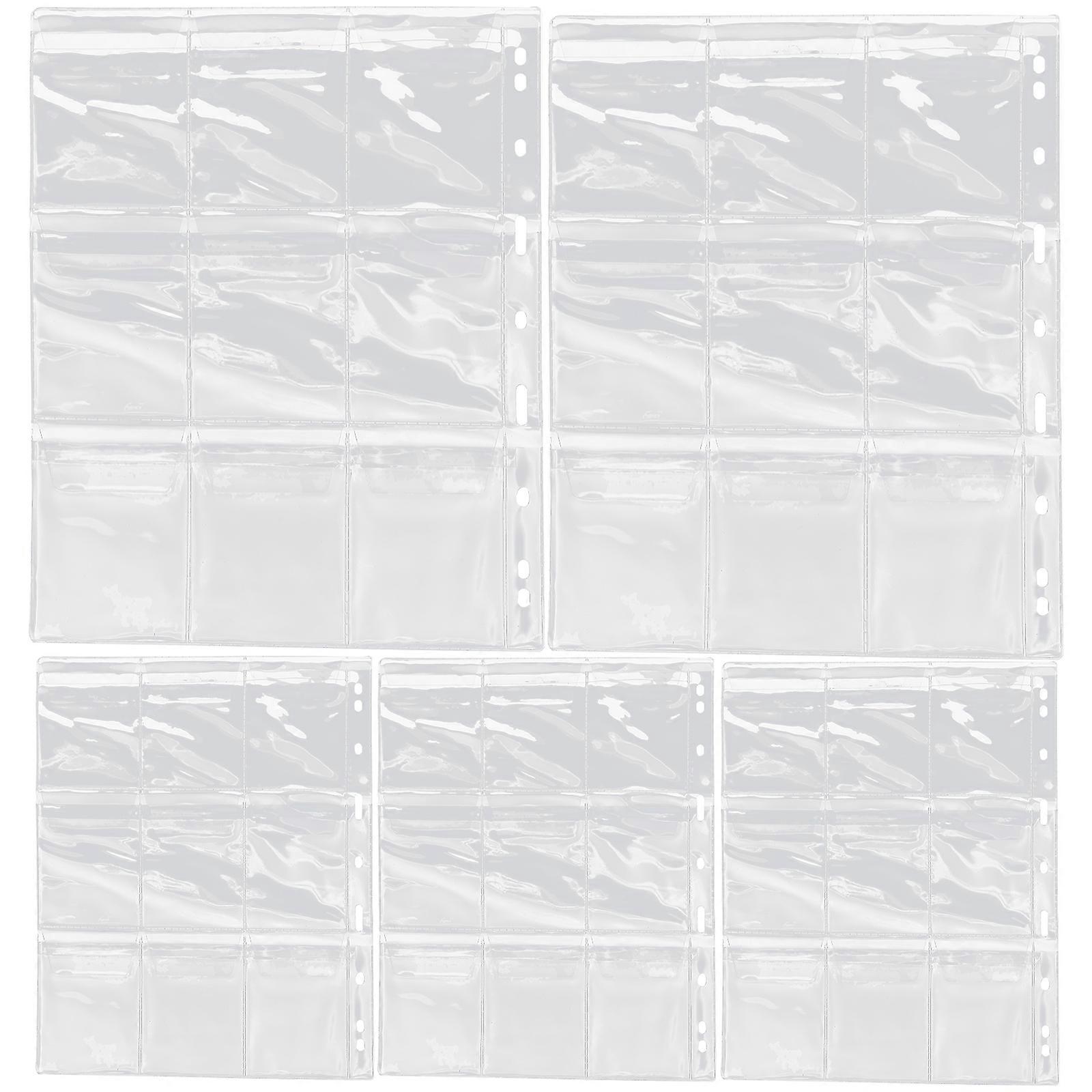 Coin Binder Pages 5Pcs Transparent Pc Sheets for Collection Use