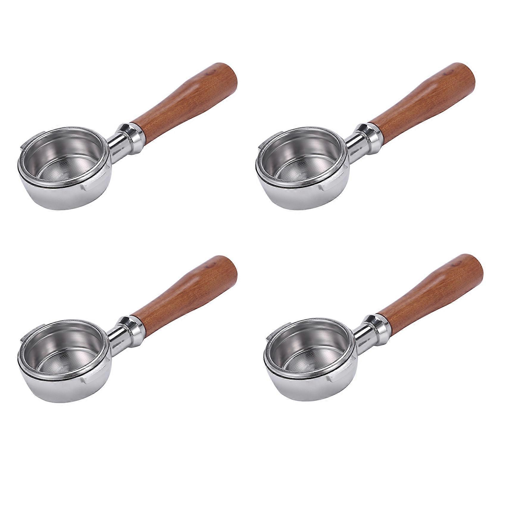 4pcs 58mm Stainless Steel Coffee Machine E61 No Base Filter Bracket Coffee Bottomless Handle Coffee Spoon
