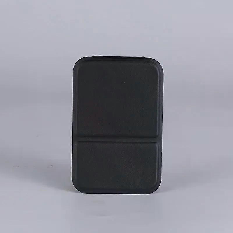 Desktop Makeup Mirror Solid Color PU Leather Simple Portable Handheld Makeup Mirror Foldable Student Compact Cute Pocket Mirror