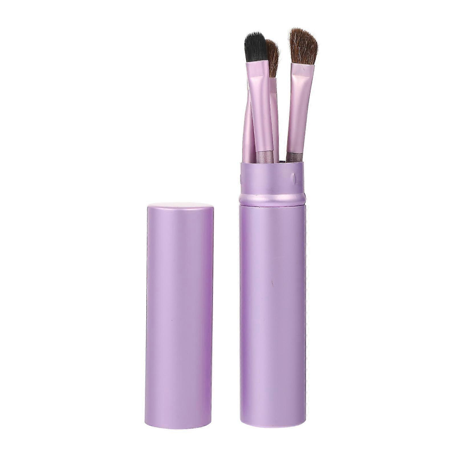 5 Pcs Professional Eyeshadow Brush Set with Soft Natural Hair for Precise Blending and Travel Use
