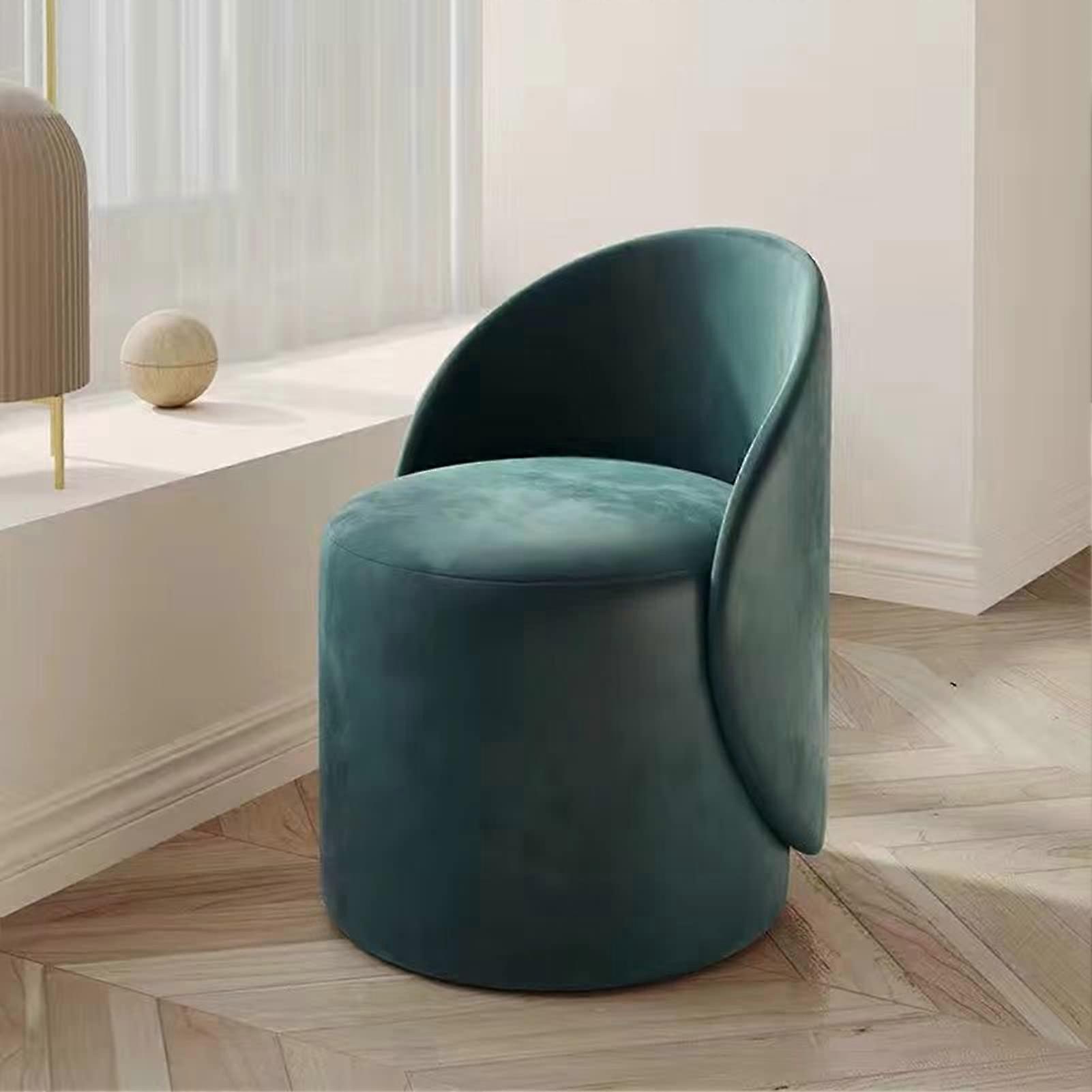 Swivel Vanity Chair with Soft Sherpa Upholstery, Ergonomic Barrel Backrest, Fully Assembled
