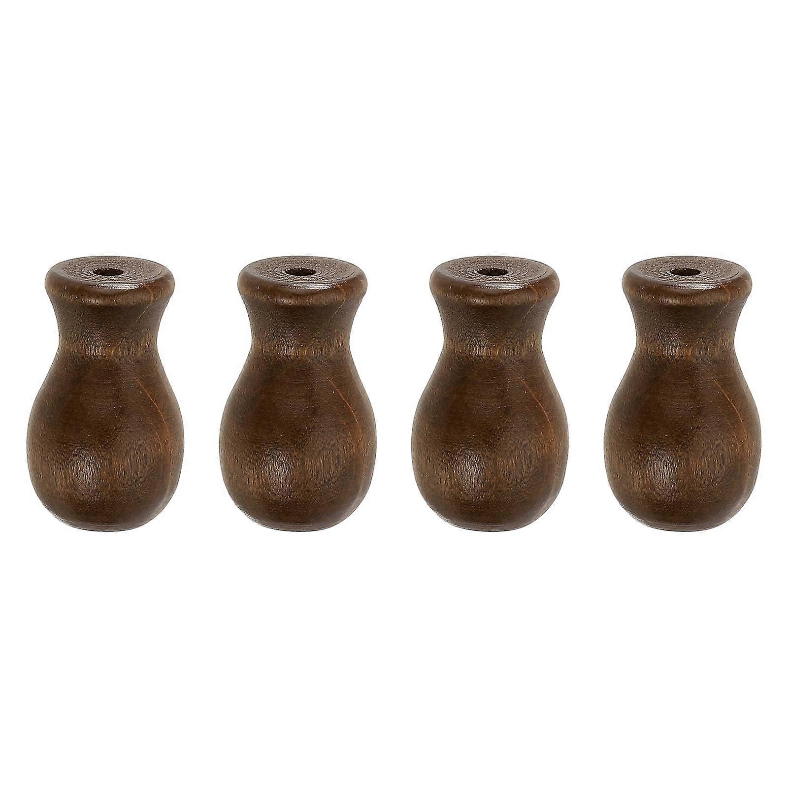 4Pcs 32mm Wooden Blind Cord Pulls Set for Window Blinds and Curtains, Tangle Design, Brown