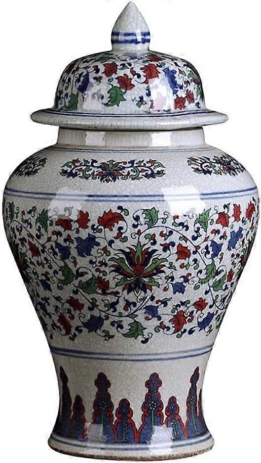 Blue and White Porcelain Ginger Jar Handpainted Oriental Temple Jar Home Decor Multiple Sizes