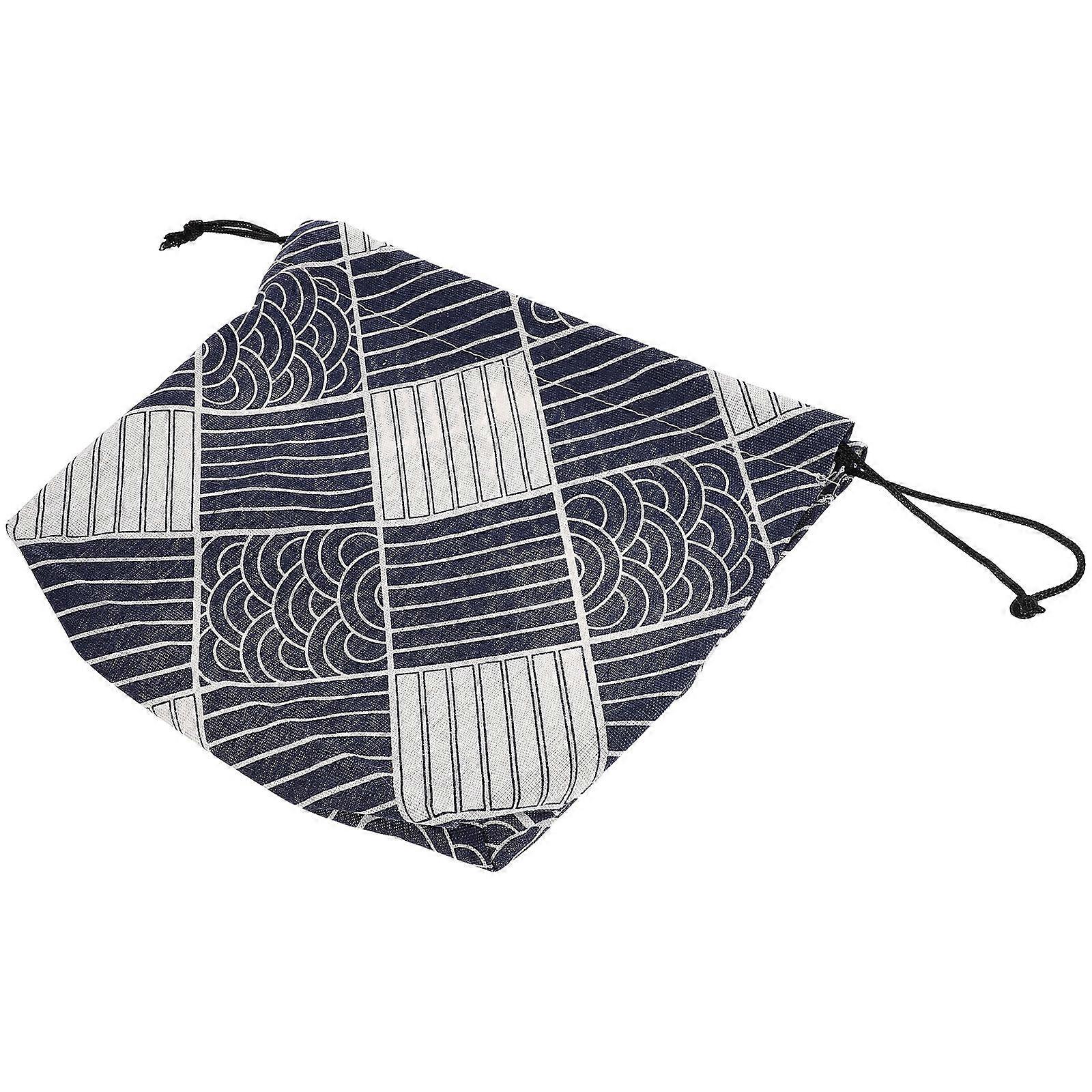 Drawstring Lunch Bag Reusable Portable Food Storage Multi Color Square Design For General Users 1Set