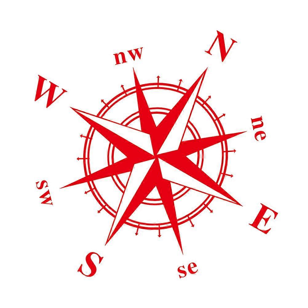 Automobile Decals Stylish Compass Shape Red 50X50cm PVC Decorative 1Set