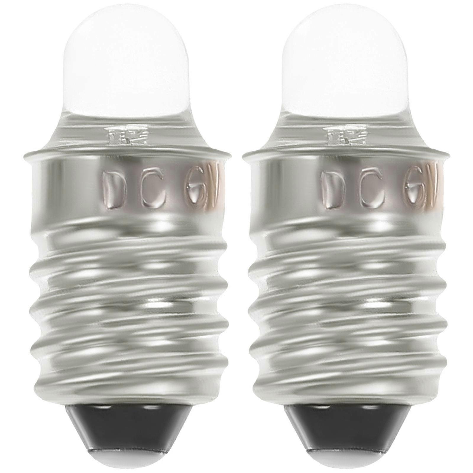 Led Light Bulbs Screw Fitting Flashlight Bulb Home Use Silver 2Set