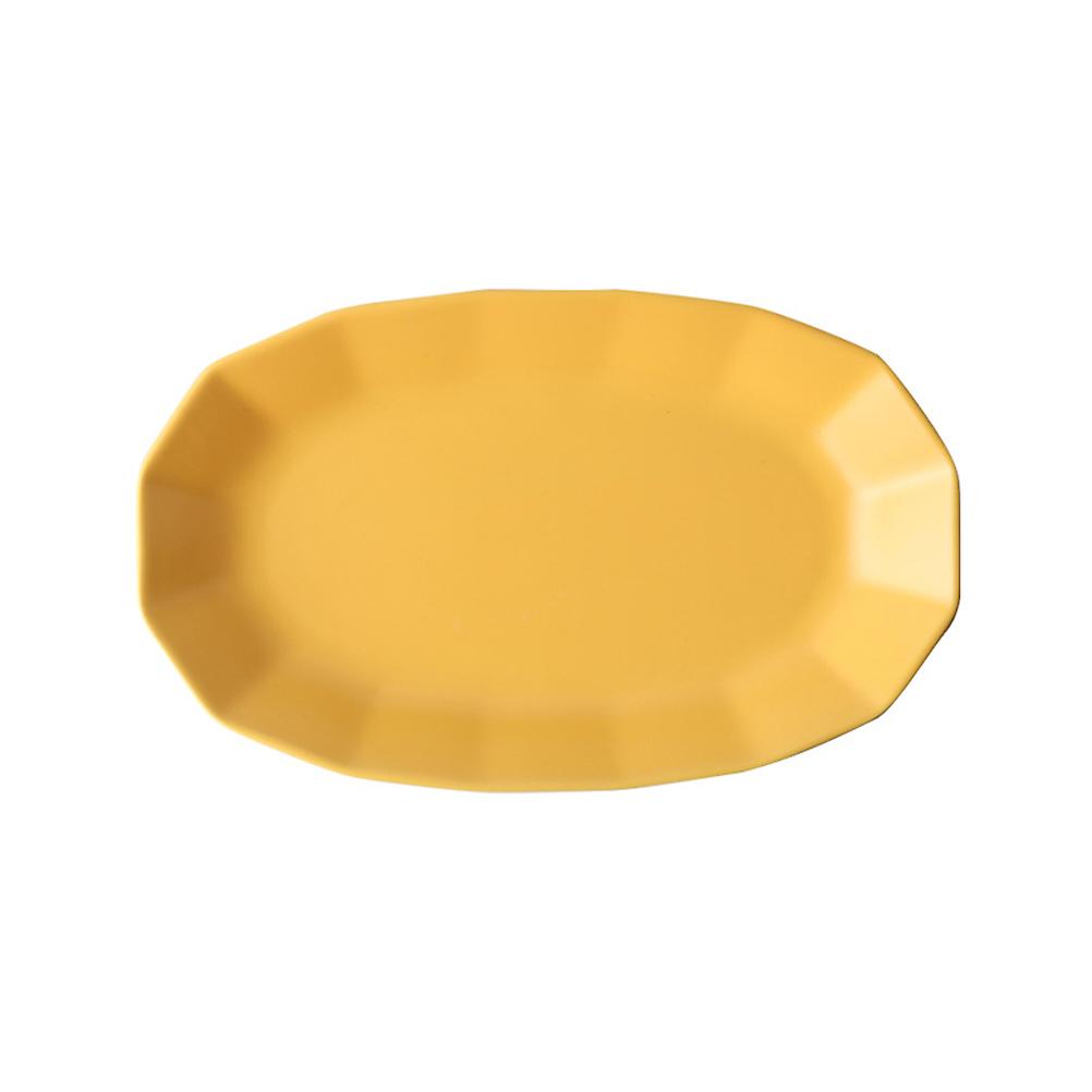 Ceramic Serving Plate for Storage Ceramic Fish Tray Yellow Color