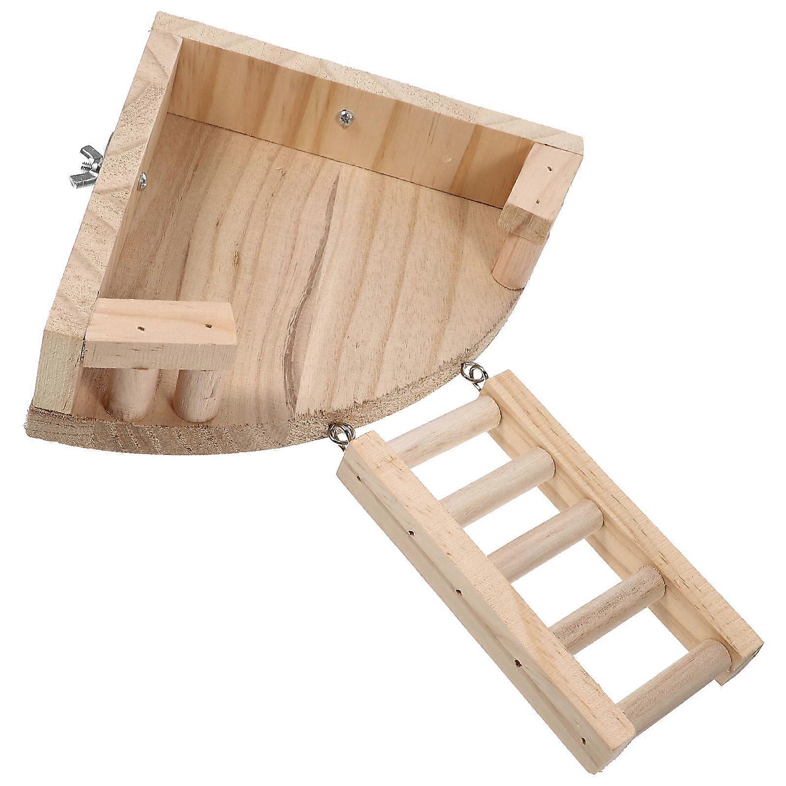 Delicate Hamster Platform Wooden Cage Toy for Exercise 1Set