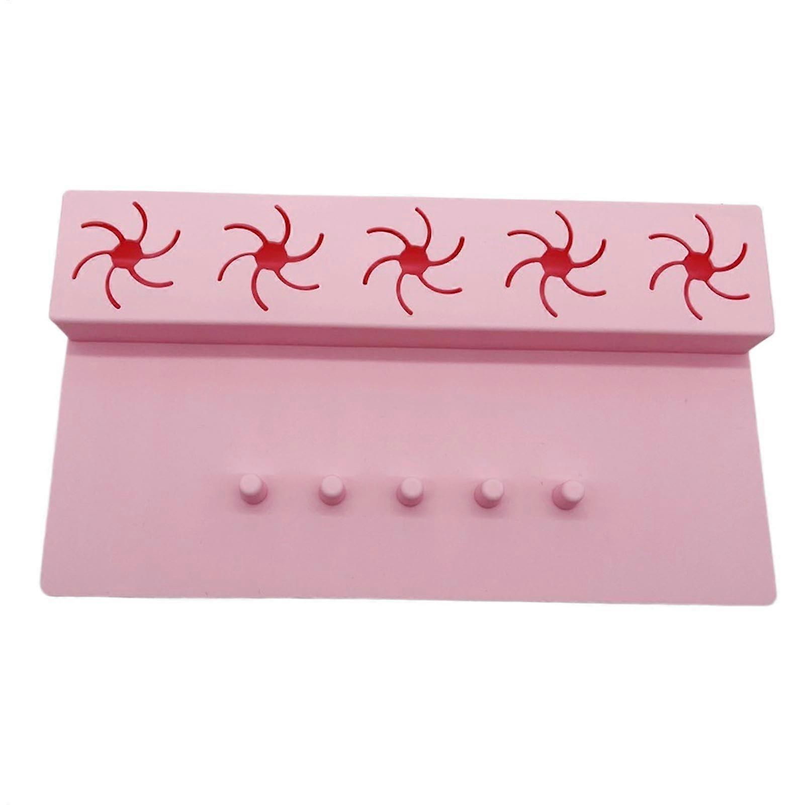 Nail Polish Holder and Organizer, Adjustable AntiSpill Stand with Finger Separators, Pink